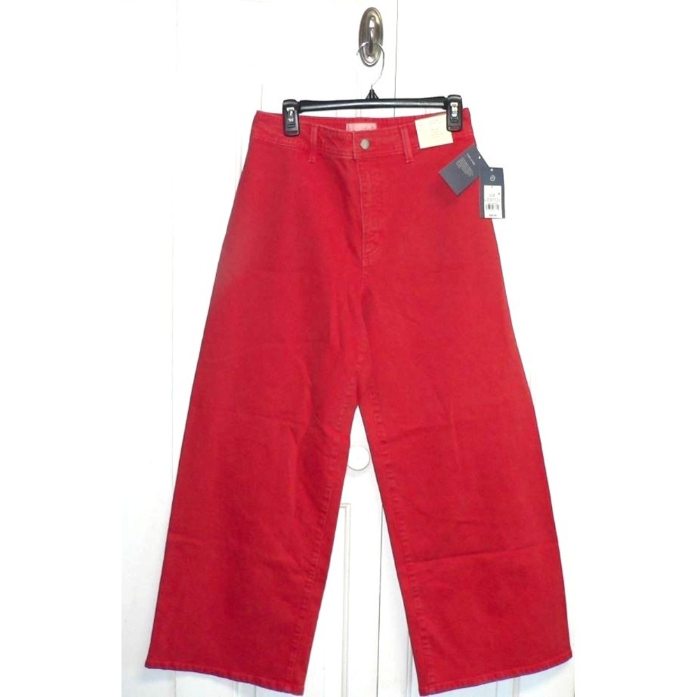 Universal Thread Women's High Rise Sailor Wide Leg Ankle Jeans in Red Size 8 - Picture 4 of 10